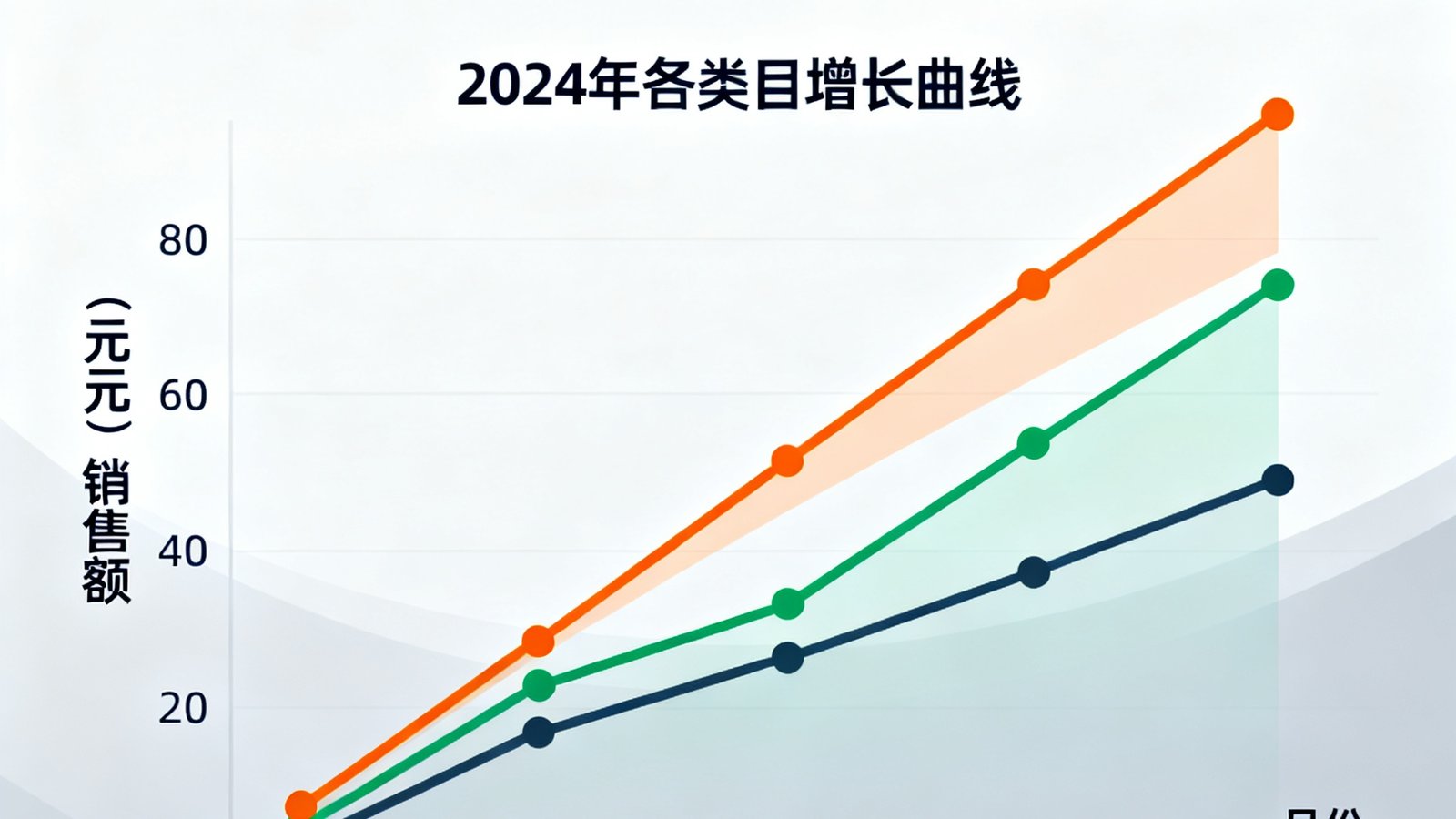 一份体育用品电商趋势报告的封面图，图表展示2024年各类目增长曲线，跑步和户外露营品类呈明显上升趋势。